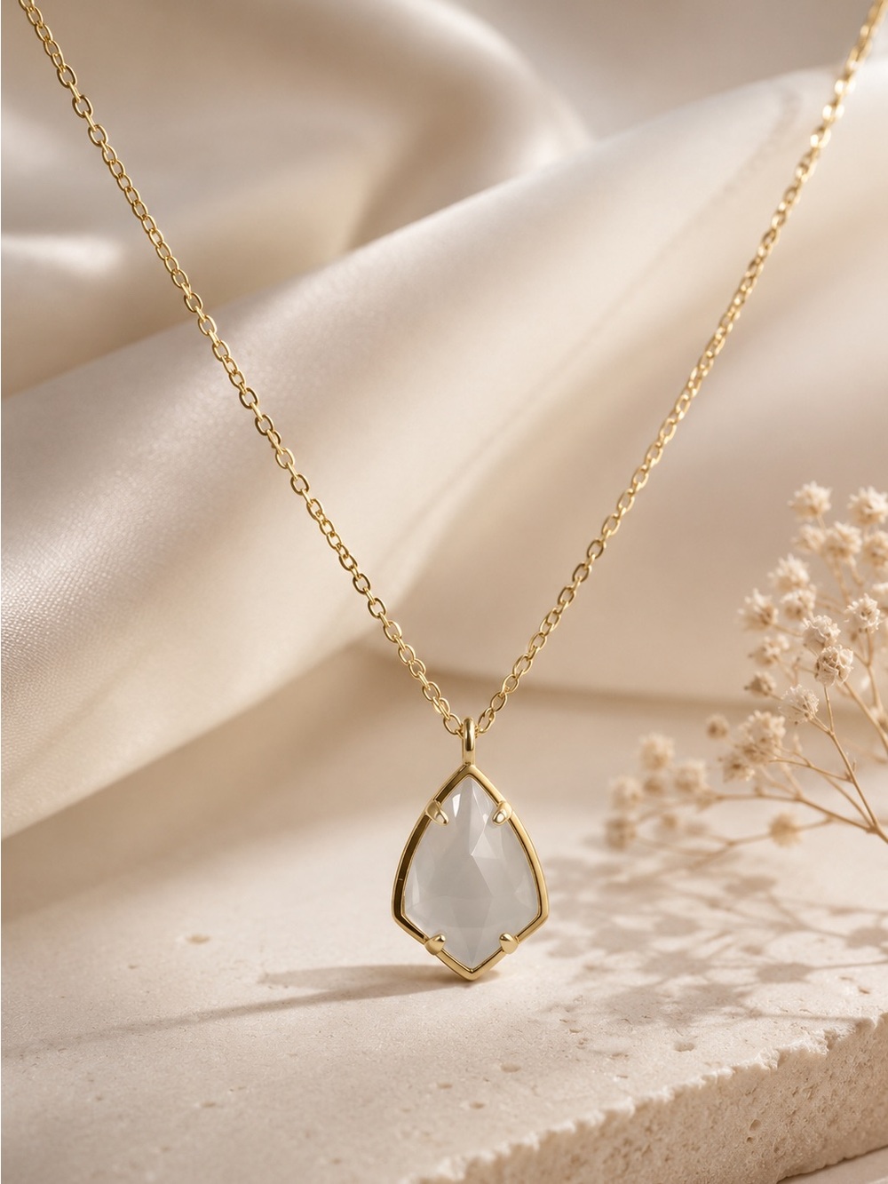 Kendra Scott Cory Stone Pendant Necklace Slate Gray/Gold - Picture 6 of 10